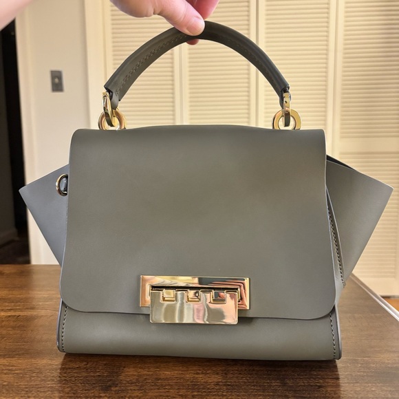 Zac Posen Eartha Top Handle Leather Crossbody Moss Green - Picture 8 of 15